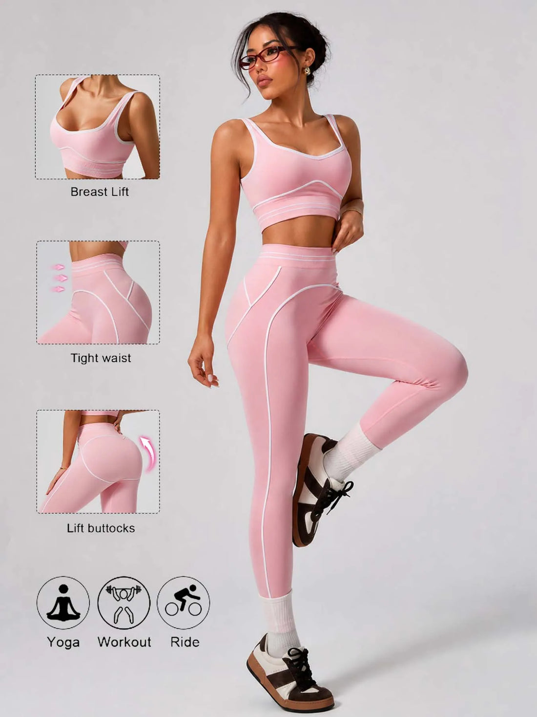 Contrast Line Legging Set